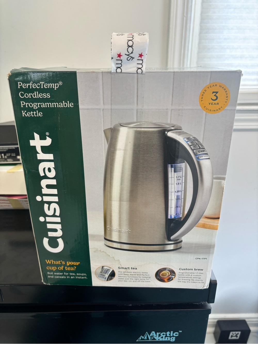 Cuisinart Stainless Steel Cordless Programmable Kettle with Black Handle